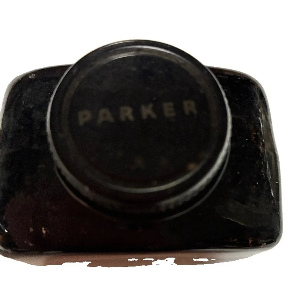 VTG Parker Super Chrome Ink, Jet Black, Glass‎ Bottle-EMPTY.